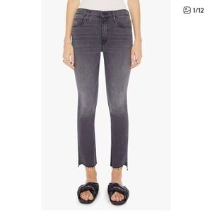 MOTHER Ankle Step Fray Jeans - Dark Gray